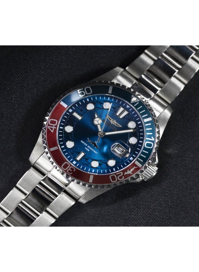 إنفيكتا ساعة إنفيكتا برو دايفر رجالية مقاس 43 مم من الفولاذ المقاوم للصدأ، مينا أزرق (مقاس واحد، فضي) - Image 2